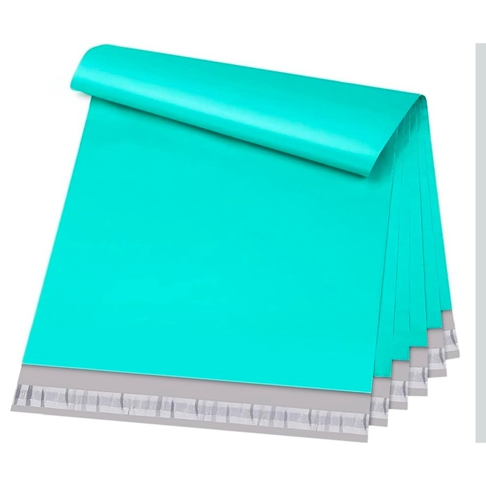 25 Teal Poly Mailers Shipping Envelopes 12x15.5 Plus 25 Clear Polymailer 12 x 15